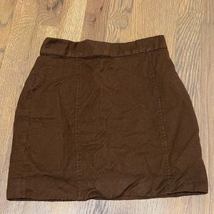 Brown wool mini skirt
